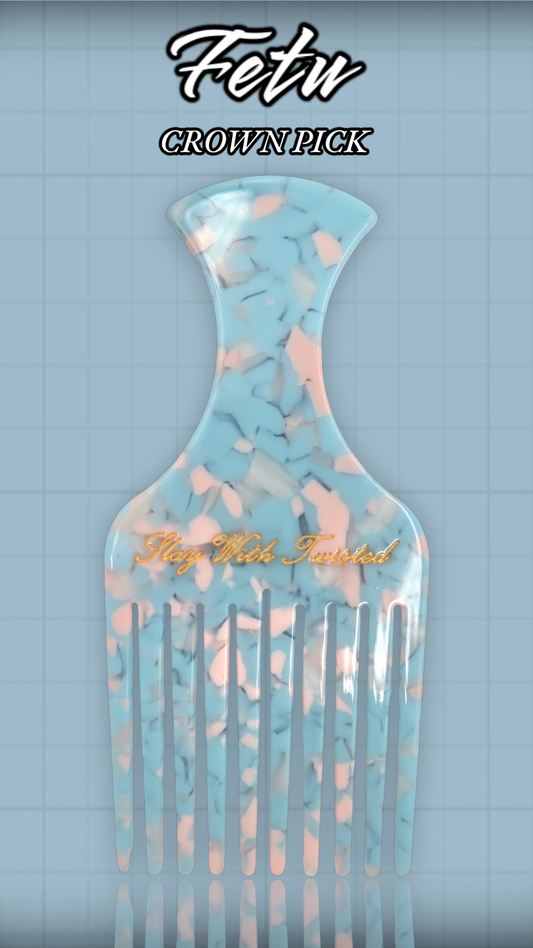 Fetu Crown Pick | Acetate Hair Comb Pick