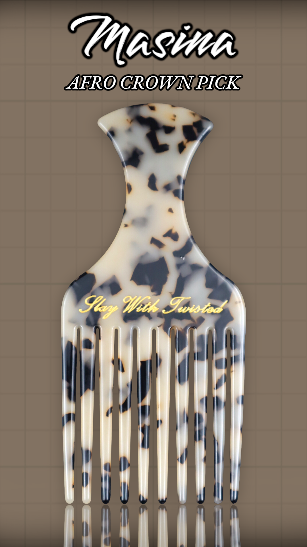 Masina Crown Pick | Acetate Hair Comb Pick